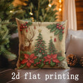Axyaa Christmas Floral & Wildlife Pillow Covers for Sofa, Bedroom, Car - Pattern Cushion Cover