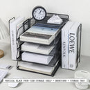 4-Tier Paper Tray Storage Box with File Holder for Desk Organization by Axyaa