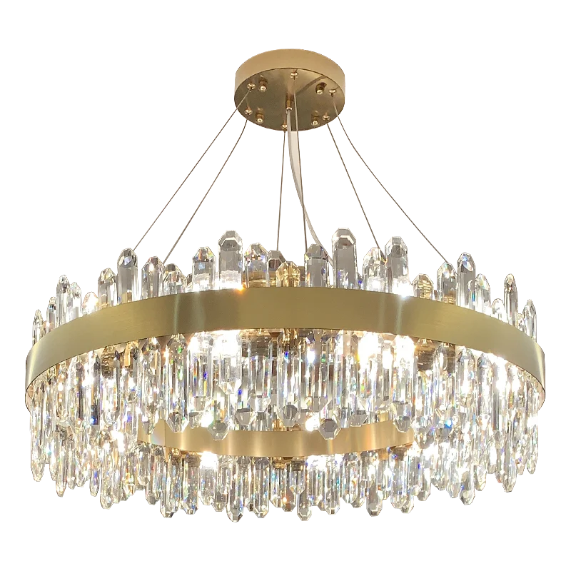 Axyaa Crystal Chandelier: Elegant Modern Lighting for Living Room, Bedroom, and Restaurant