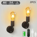 Axyaa Rechargeable Vintage Wall Lamp with Remote Control and Touch Dimmer