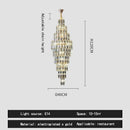 Axyaa Luxury Crystal Chandelier for Villa Living Room and Spiral Staircase