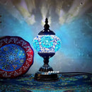 Axyaa Vintage Turkish Mosaic Table Lamp Handcrafted Glass Night Light