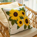 Axyaa Sunflower Embroidery Cushion Covers for Stylish Home Decor