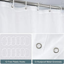 Axyaa Solid Color Fabric Shower Curtain Set with Hook - 72" x 72"