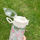 Axyaa Strawberry Bow Flower Straw Water Bottle - Cute Reusable Drinkware
