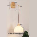 Axyaa Clear Glass LED Wall Lights with Wood Pull Chain Switch
