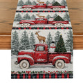 Axyaa Christmas Table Runner Farmhouse Kitchen Decor Dining Holiday Party