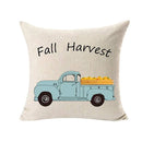 Axyaa Thanksgiving Pumpkin Truck Linen Cushion Cover 45x45cm