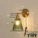 Axyaa Vintage Amber Coffee Glass Wall Sconce Mirror Light