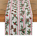Axyaa Christmas Stripes Table Runner: Indoor Outdoor Dining Decor, Washable Long Cloth