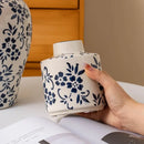 Axyaa Blue White Porcelain Vase Retro Chinese Wine Medieval Ceramics Home Decor