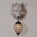 Axyaa Wolf Crystal Resin Wall Sconce Light for Home Decor
