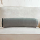 Axyaa Velvet Bolster Pillow - Corded Edge, Removable Cover - Cylindrical Neck Roll - 17.5x56cm