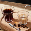 Axyaa Glass Coffee Cup Espresso Mug Striped Anti-scald for Latte Cappuccino Tea