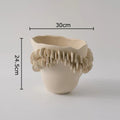 Axyaa Ceramic Wreath Edge Vase for Floral Arrangement and Room Decoration
