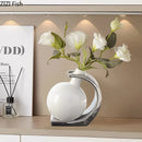 Axyaa Ceramic Vase Potted Plant Modern Home Desk Decoration Flower Arrangement