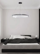 Axyaa Acrylic Ring LED Pendant Chandelier for Living Room and Bedroom