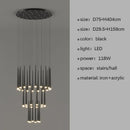 Axyaa Nordic Duplex LED Chandelier, Villa Pendant Lights for Circular Staircase & Living Room