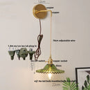 Axyaa White Glass LED Wall Lamp with Pull Chain Switch