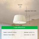 Axyaa Creamy Fabric LED Chandelier, Minimalist Bedroom Dining Room Pendant Light