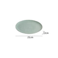 Axyaa Ceramic Dessert Plate Set | Green Patterned Steak Plates for Restaurant and Barbecue