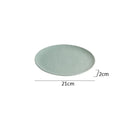 Axyaa Ceramic Dessert Plate Set | Green Patterned Steak Plates for Restaurant and Barbecue