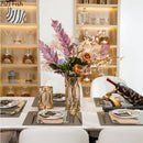 Axyaa Modern Golden Metal Rack Glass Vase for Stylish Flower Arrangement