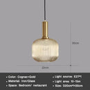 Axyaa Vintage Lantern Chandelier Striped Glass Pendant Lamp for Dining Room
