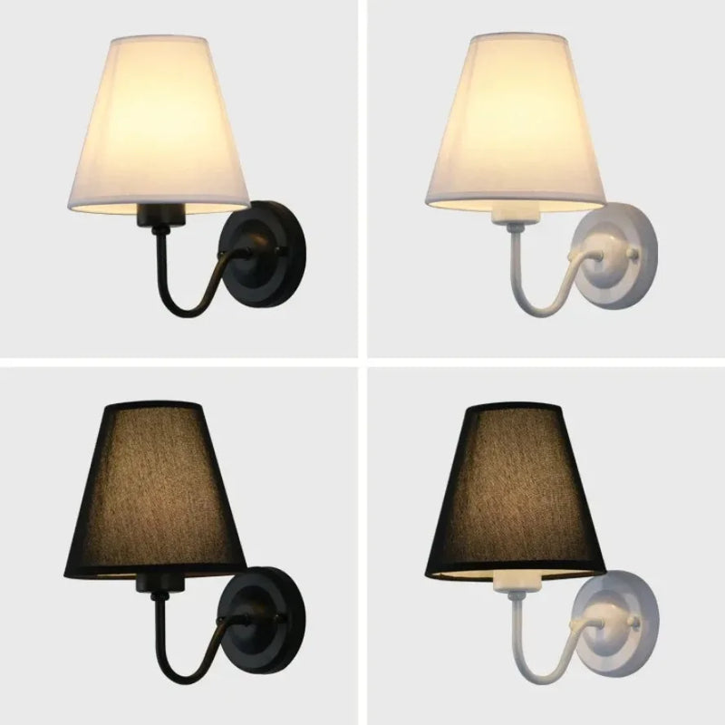 Axyaa Retro Fabric Wall Lamp for Home Decor & LED Lighting