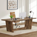 Axyaa Executive Desk: 70.87-Inch Industrial Home Office Writing Table Business Workstation