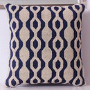 Axyaa Navy Blue Floral Embroidered Cushion Cover 45x45cm