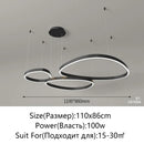 Axyaa Brushed LED Chandelier, Ceiling-Mounted Black&White Lighting for Living Room