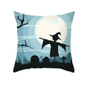 Axyaa Halloween Skull Cat Pumpkin Bat Castle Pillowcase 45x45cm