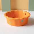 Axyaa Lace Polka Dot Ceramic Fruit Bowl | Cute Korean Style Dessert Dish
