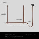 Axyaa Leather Belt Chandelier: Minimalist Nordic Design Pendant Light, LED for Kitchen Island