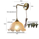 Axyaa Amber Glass LED Wall Lamp with Pull Chain Switch