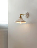 Axyaa Ceramic Sconce with Brass Arm - Handcrafted Porcelain Wall Lighting