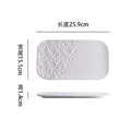 Axyaa White Ceramic Stone Pattern Sushi Plate - Creative Tableware