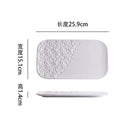 Axyaa White Ceramic Stone Pattern Sushi Plate - Creative Tableware