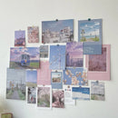 Axyaa Nordic Retro Wall Decor Photo Card Stickers DIY Art Postcard Set