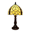 Axyaa Beige Glass Table Lamp Tiffany Style Bedroom Night Light