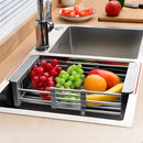 Axyaa Stainless Steel Sink Drain Rack: Multifunctional Storage Basket for Dishes, Fruits, and Vegetables