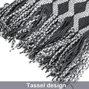 Axyaa Grey Wave Acrylic Knitted Throw Blanket with Tassels