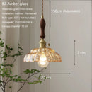 Axyaa Glass Pendant Light Brass Wire Adjustable Hanging Lamp