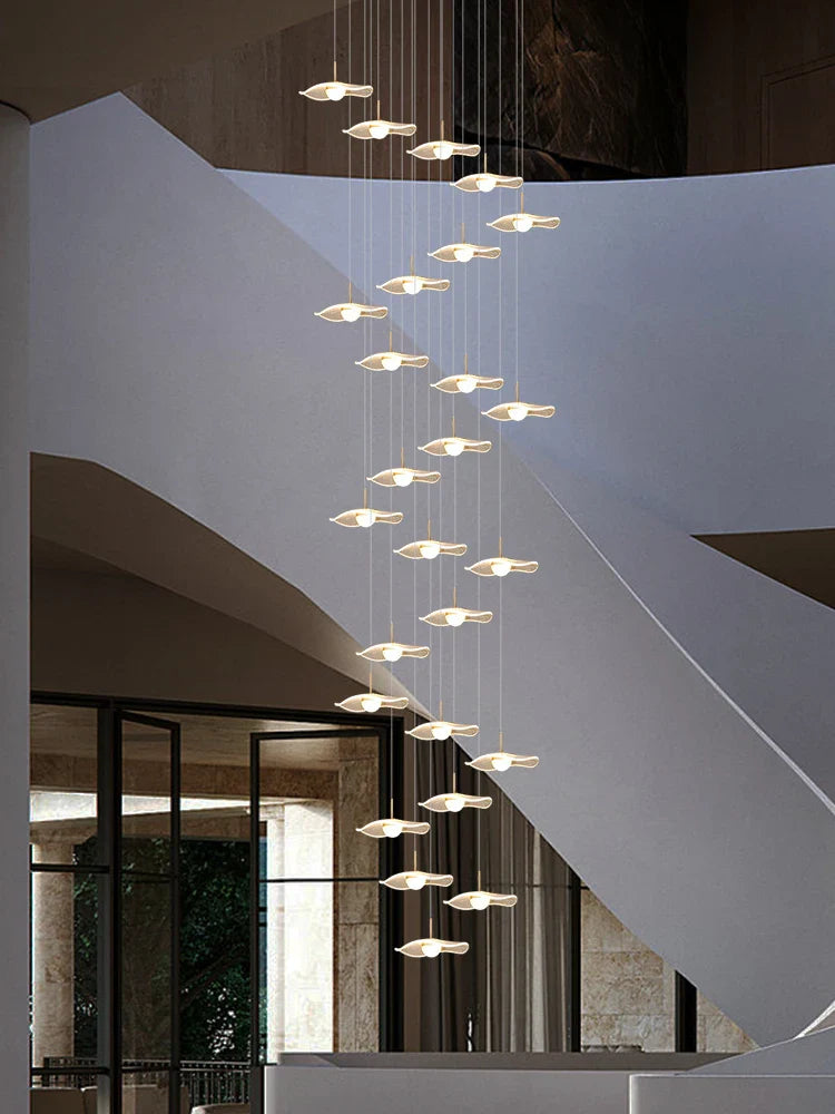Axyaa Gold Acrylic Chandeliers for Modern Living Spaces
