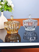 Axyaa Crystal Glass Bowl with Lid, Fruit Plate, Candy Jar, Melon Seed Box