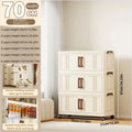Axyaa Foldable Double-Door Storage Box with Rolling Wheels, Organize Clothes/Toys in Bedroom/Kitchen