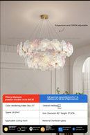 Axyaa French Crystal Chandelier and American Retro Flower Lamp