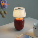 Axyaa Red/White/Black Ceramics Table Lamp with Touch Switch - LED Desk Light for Home Decor