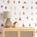 Axyaa Woodland Trees Wall Stickers - Nordic Ins Boho Decoration for Home, Nursery, and Kids